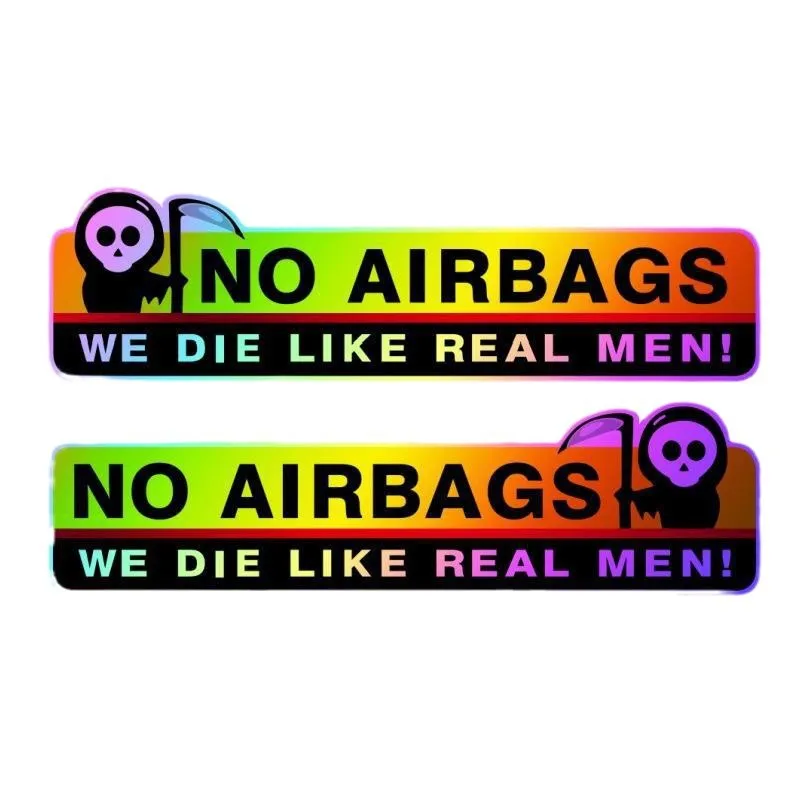 

Death No Airbag Warning Sticker, Personalized and Fun Motorcycle, Electric Vehicle, Laser Reflective Sticker, Prompt Message
