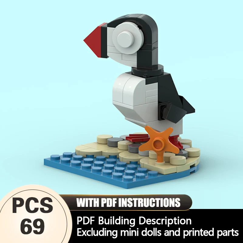 

Creators Animal Series Model MOC Building Bricks Puffin Modular Technology Gifts Holiday Assemble Children Toys Suit