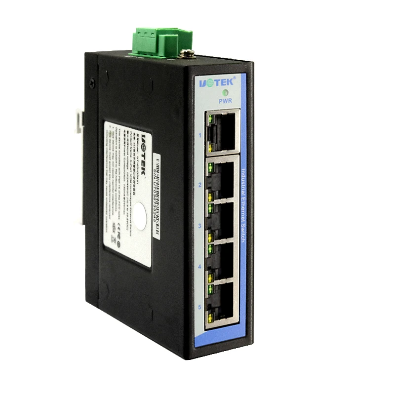 UOTEK Industrial Grade 100M 5 8 Ports Network Unmanaged Ethernet Switch Full Half Duplex DIN-rail -40℃ to 85℃ UT-60-DSA5T DSA8T