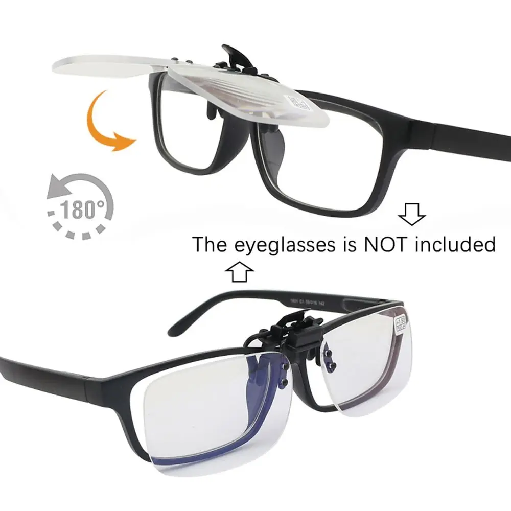 Ultra-light Clip Presbyopic Glasses Flip Up Down with Clip Reading Glasses Rimless Optical Lenses Magnifying Glasses For Reading