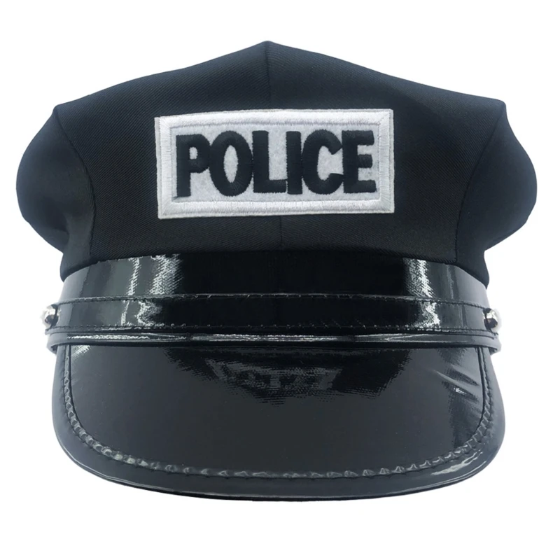 Cop Hat Costume for Women Men Teenagers for Police Party Decoration Costume Cosplay Dress-up