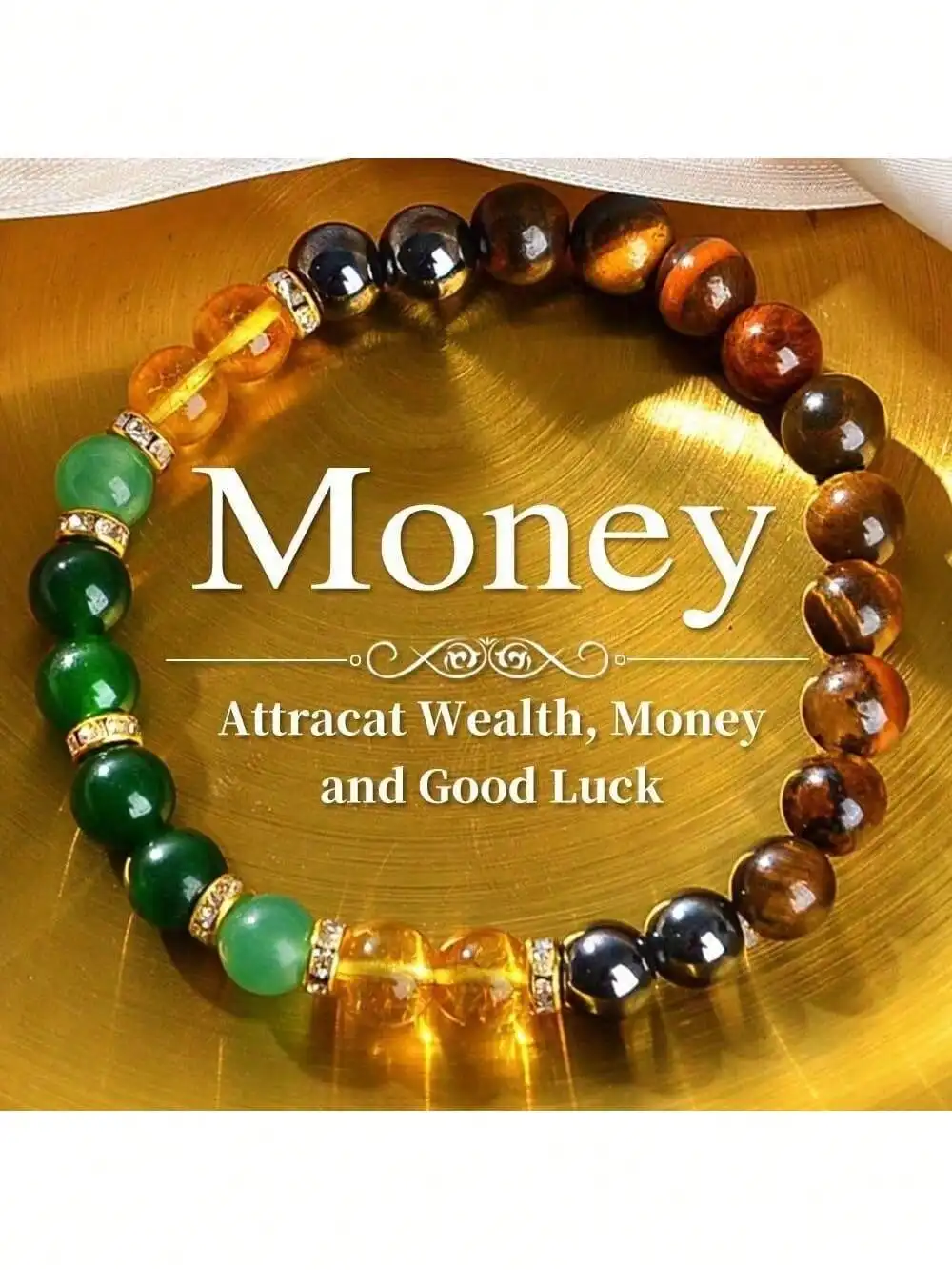 

Natural Stone Wealth & Luck Bracelet | Fashionable Money-Attracting Wristwear, Ideal Gift for Birthdays & Holidays