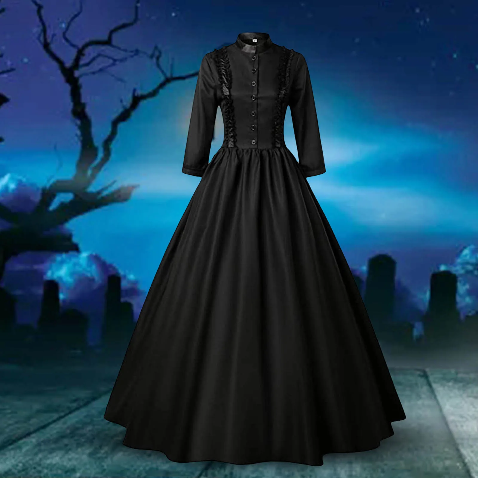 

2024 Medieval Victorian Retro Princess Cosplay Costume For Women Halloween Court Royal Gothic Elegant Vampire Bride Swing Dress