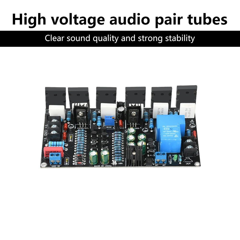 300W Mono Power Amplifier 1943+5200 Hifi High-Power Audio Amplifier Board With Speaker Protection DC 20V-90V image 2