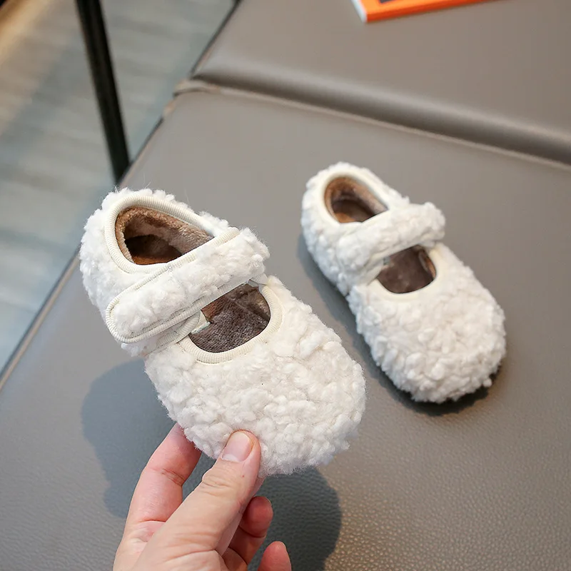 Children Cotton Shoe for Boy Student Shoe Plush Insulated Shoe Fale Kid Shoe for Girl Winter Shoe Solid Pantuflas Mujer Тапочки