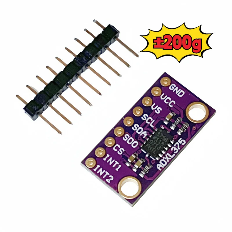 

ADXL375 3-Axis High Precision Accelerometer Sensor Module ±200g Range Low Power Shock Resistant I2C SPI Interface