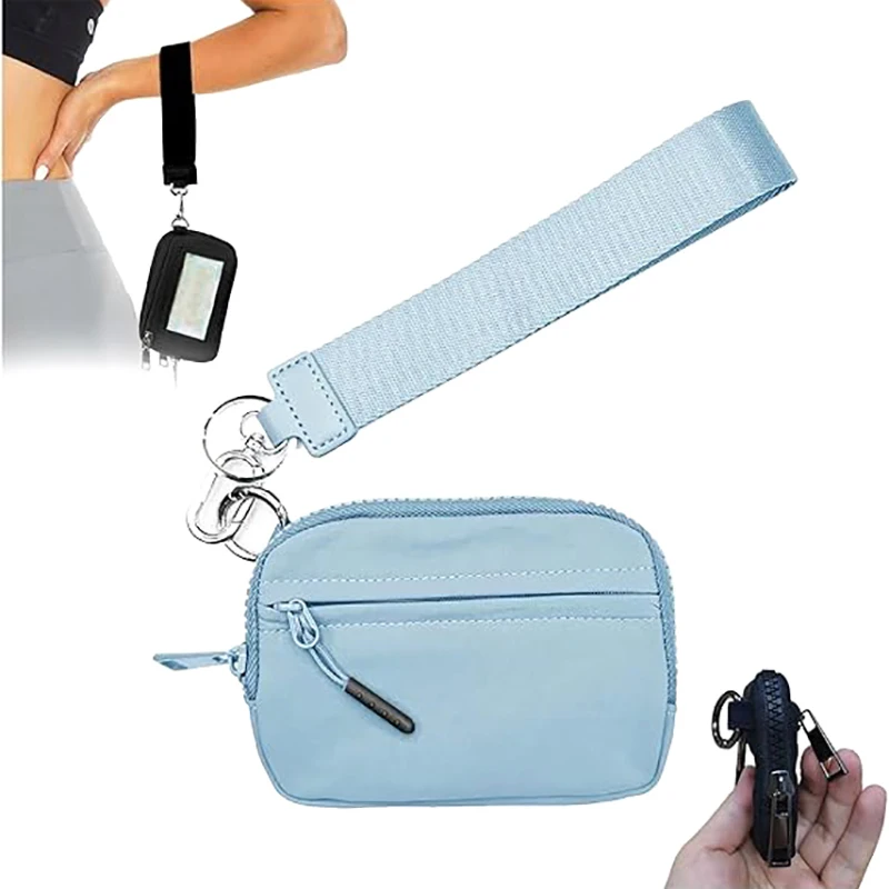 Mit Handgelenk-Reißverschluss, Geldbörse für Damen, lässige Reisetasche, wasserdichtes Nylon, kleine Geldbörse, multifunktionaler Kartenhalter – Detail 4