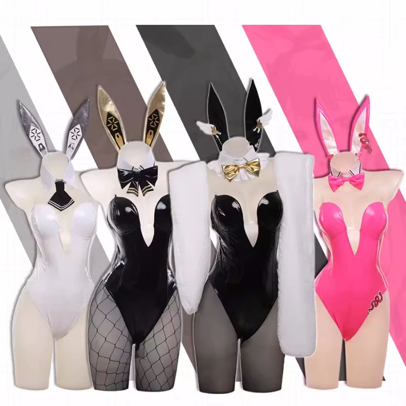 

NIKKE The Goddess Of Victory Bunny Girl Blanc Noir Cosplay Costume Women Sexy Leather Jumpsuit Halloween Party Role Play Clothes