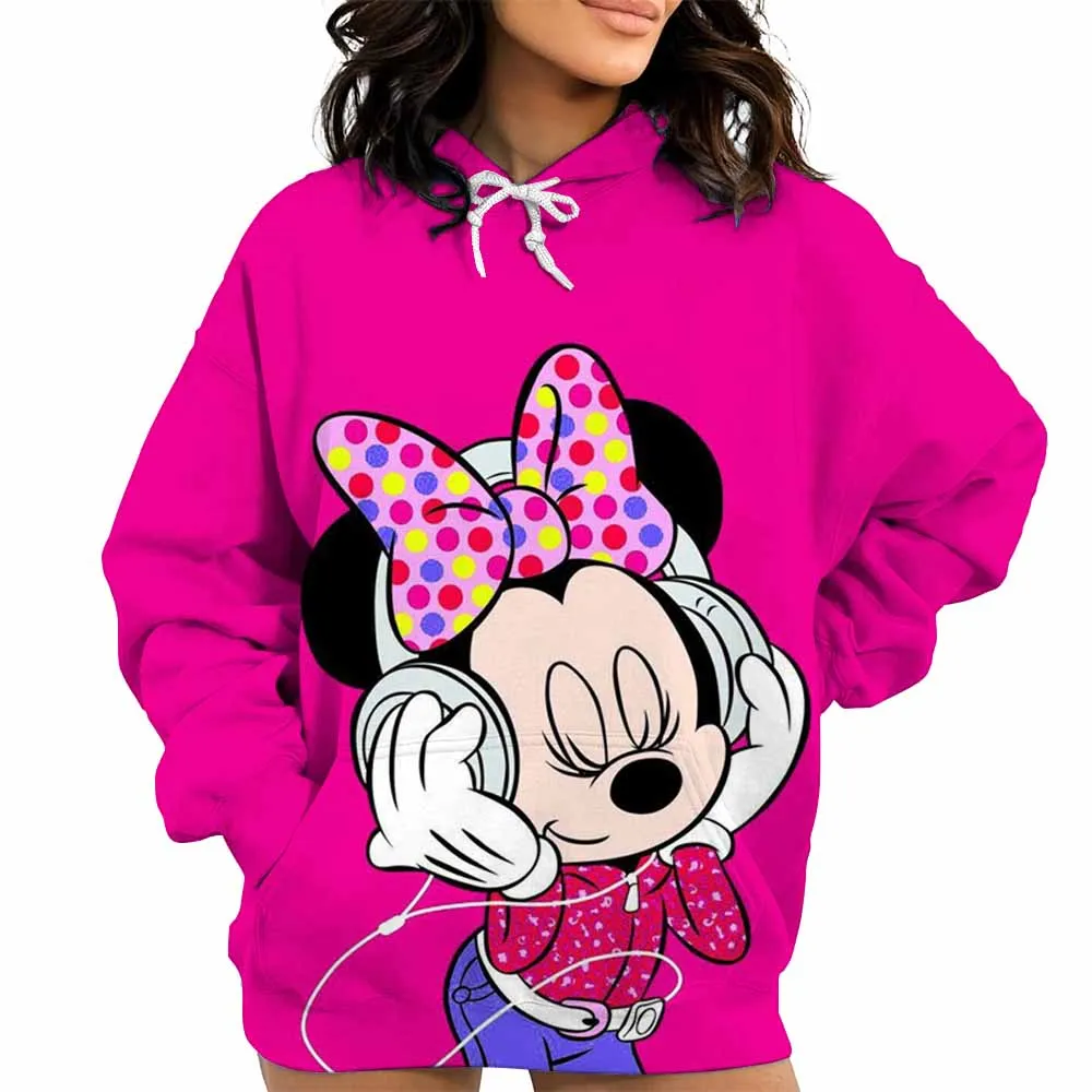 Spring Couple Outfit New Cartoon Disney Mickey Mouse Hoodie Best Friend Outfit Women Loose Hooded Pullover Hoodie Jacket Top