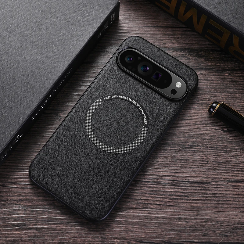 

Shockproof Leather Wireless Charging Magnetic Case for Google Pixel 9 Pro XL 8 7A 8A 8 7, Slim Magsafe Matte Phone Cover Funda