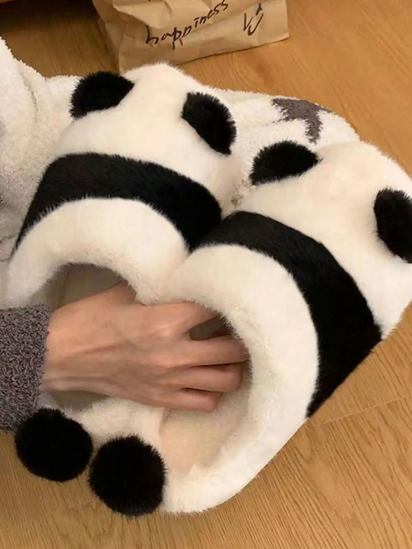 Fashionable Cute Panda Design Slippers, Cartoon Indoor Slippers, Warm & Comfortable Slippers For Women, Couples, Autumn/Winter，sx2306116769819122