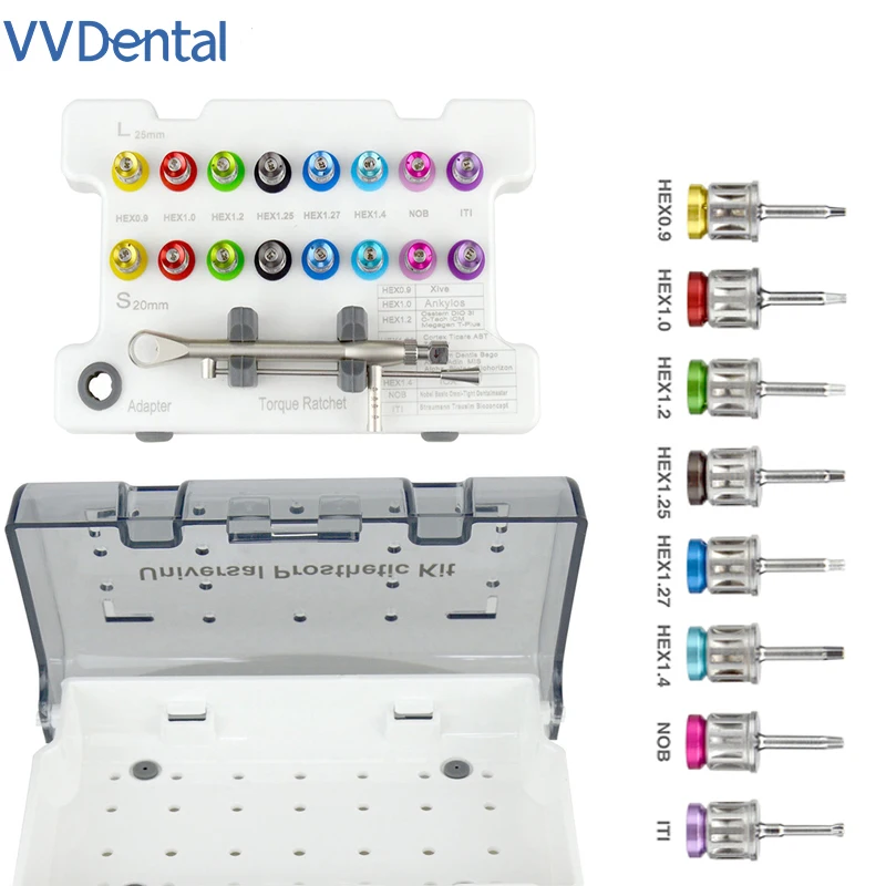 

Динамометрический ключ для зубных имплантатов, отвертка, набор протезирования, отвертки с храповым механизмом и 16 шт., отвертка, ремонт имплантата, 10-70NCM