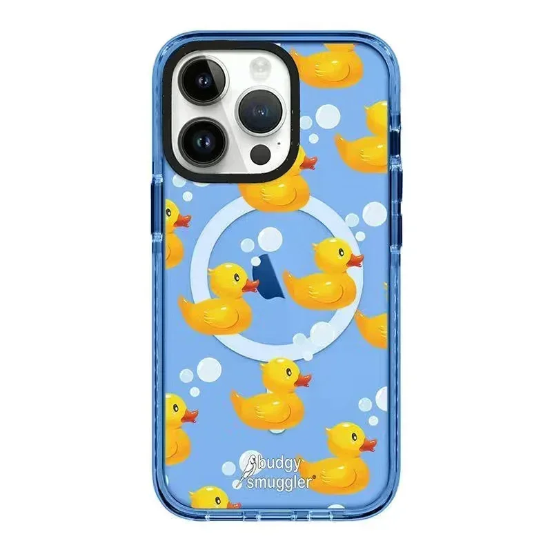 MagSafe Acrylic Cartoon Duck Eggplant Phone Case Cover for iPhone 11 12 13 14 15 Pro Max Case for iPhone 15 ProMax