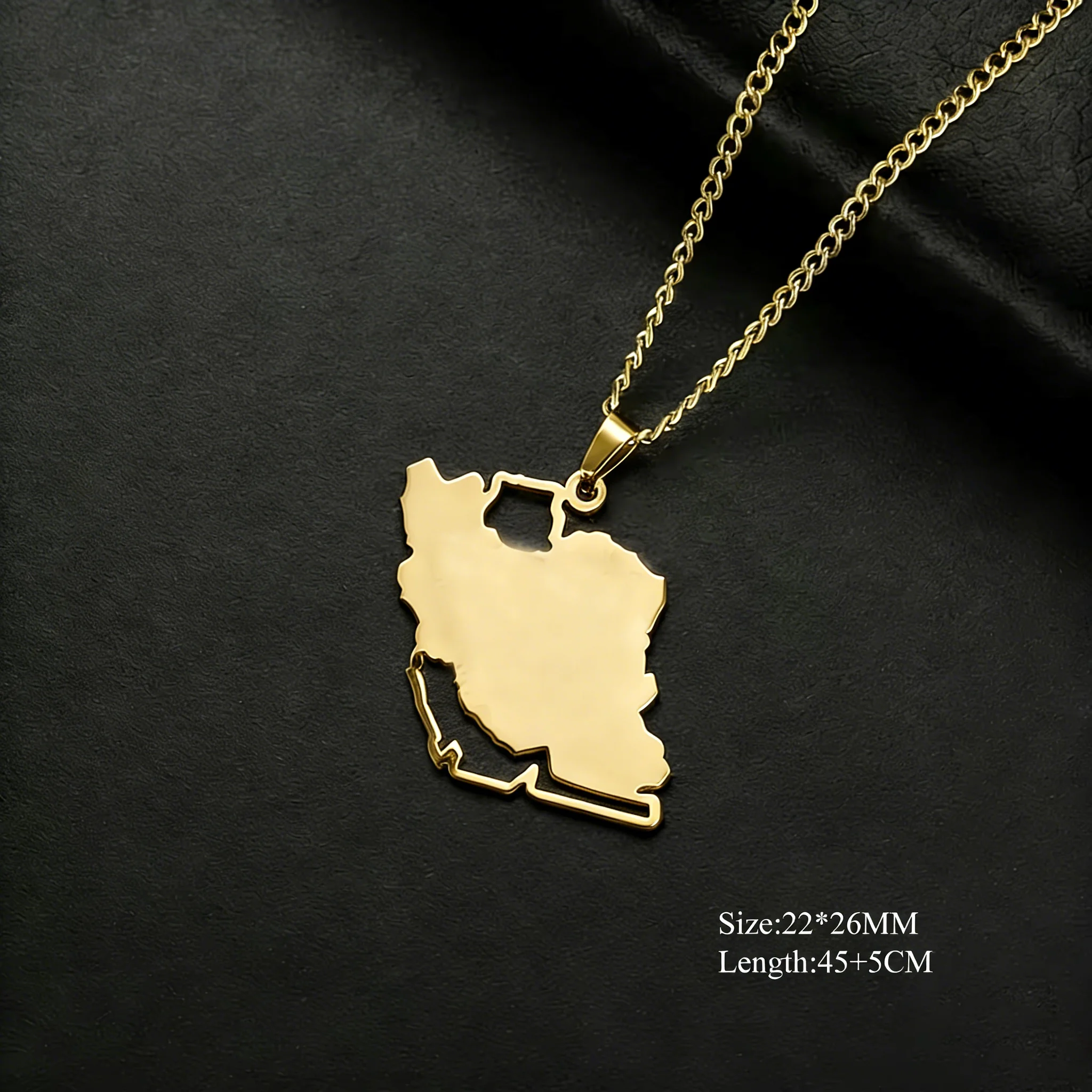 EUEAVAN 1pc Iran Map Persian Derafsh Kaviani Stainless Steel Pendant Iranian Empire Historic Necklace Jewelry Making Accessories