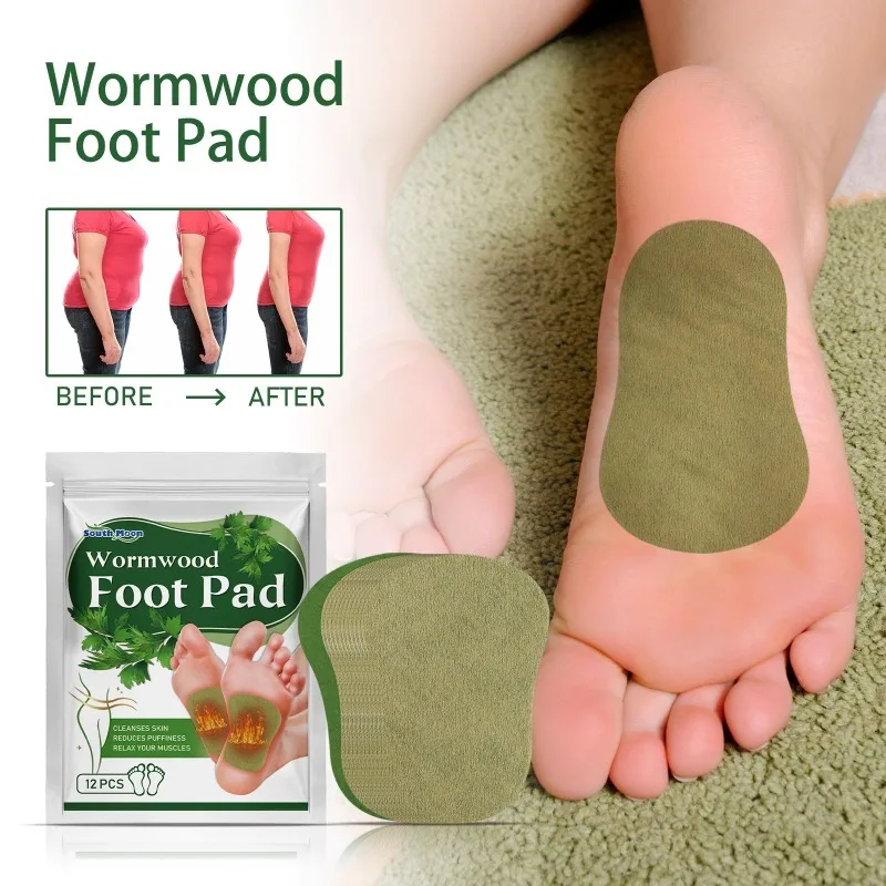 Natural Wormwood Foot Pad Relief Stress Improve Sleep Cleansing Detox Slimming with Adhersive Foot Care Tool for Lazy People