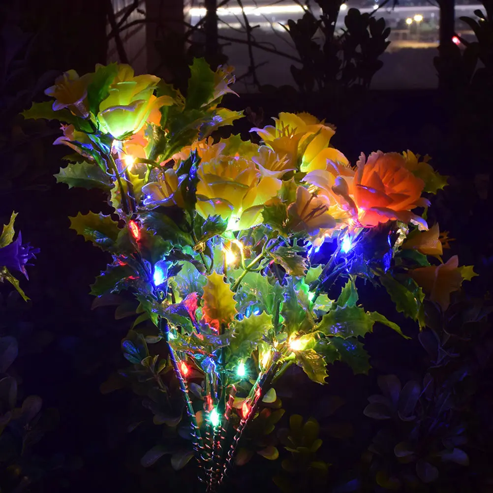 1-個ソーラーガーデンランプカーネーションフラワーライト防水芝生ソーラーライト-led-グラウンドランプ屋外芝生パティオ装飾用