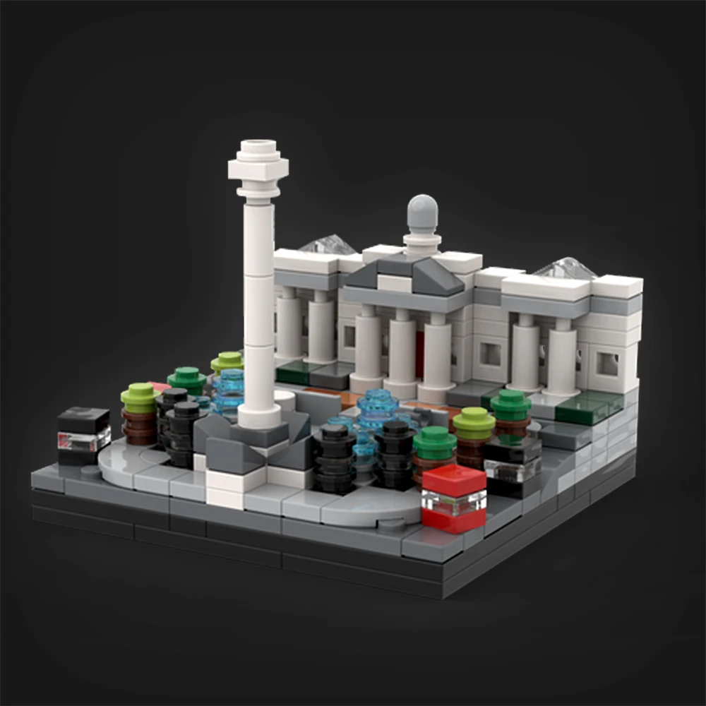 MOC Trafalgar Square Building Block Mini Trafalgar Square Street View Logo Building Bricks DIY Toy Children's Gift