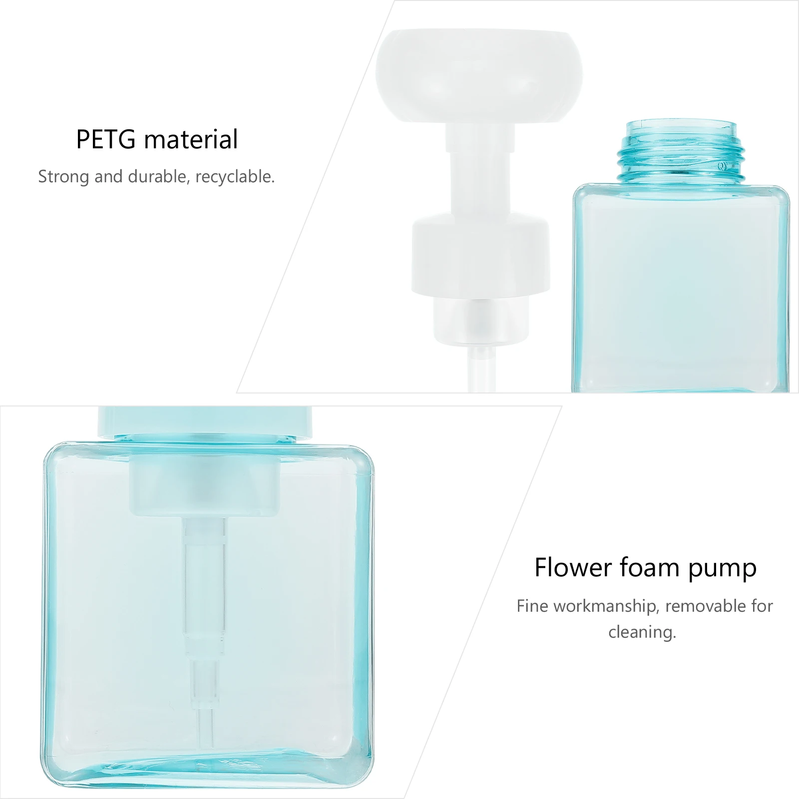 

250ml Flower Bottle Portable PETG Travel Foaming Bottle Leak Proof Travel Dispenser Blue Shampoo Storage Refillable Container