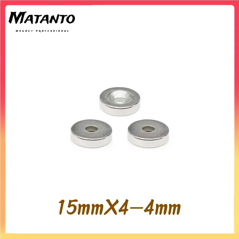 

10/20/50/100Pcs 15x4-4mm Small Round Super Strong N35 Search Magnet Countersunk Neodymium Magnet Disc Imanes Fishing Magnet