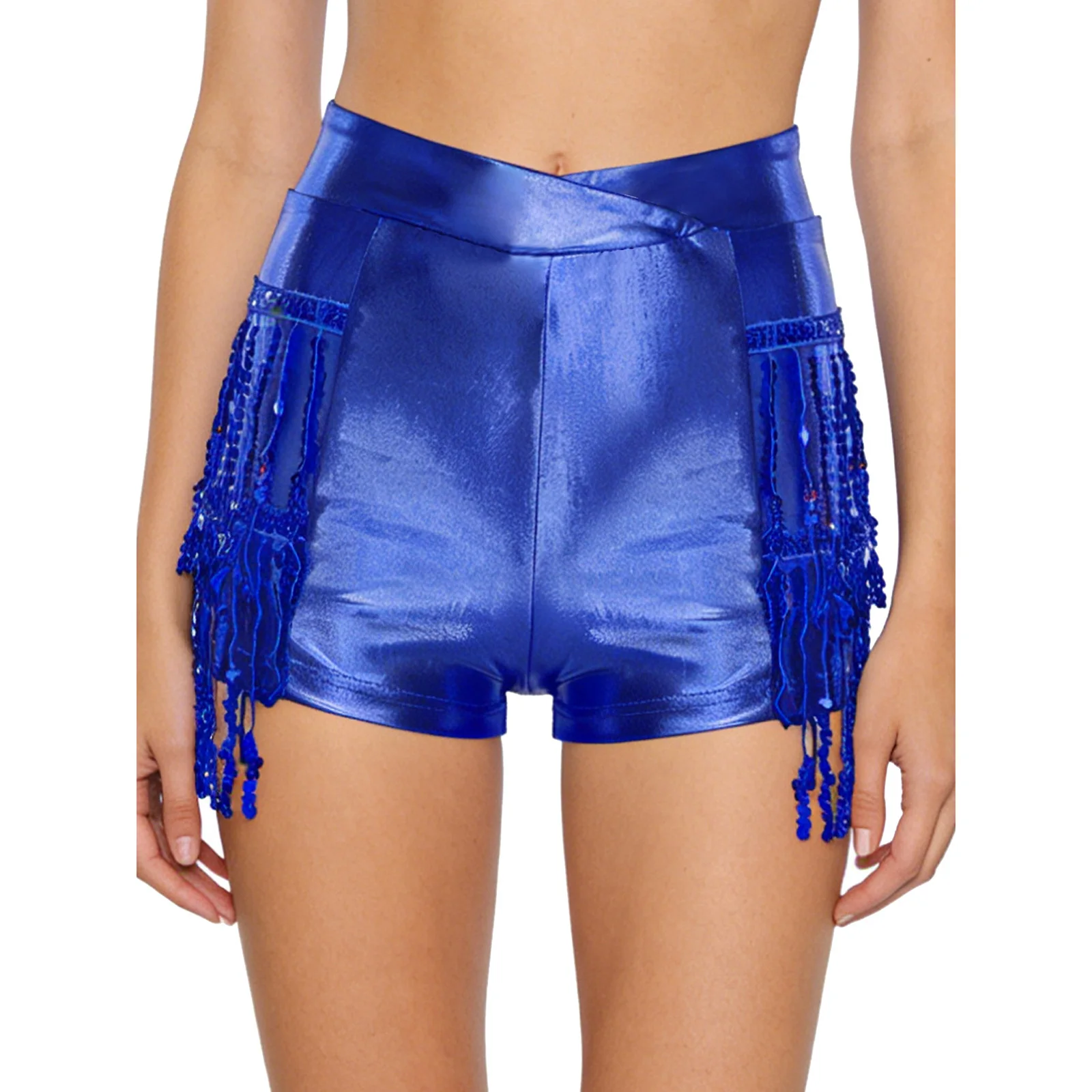 

Женские блестящие шорты с бахромой для латинских танцев, многоуровневые шорты с блестками и кисточками, микро-шорты для румбы, танго, клуба, нижняя часть для танцев на пилоне
