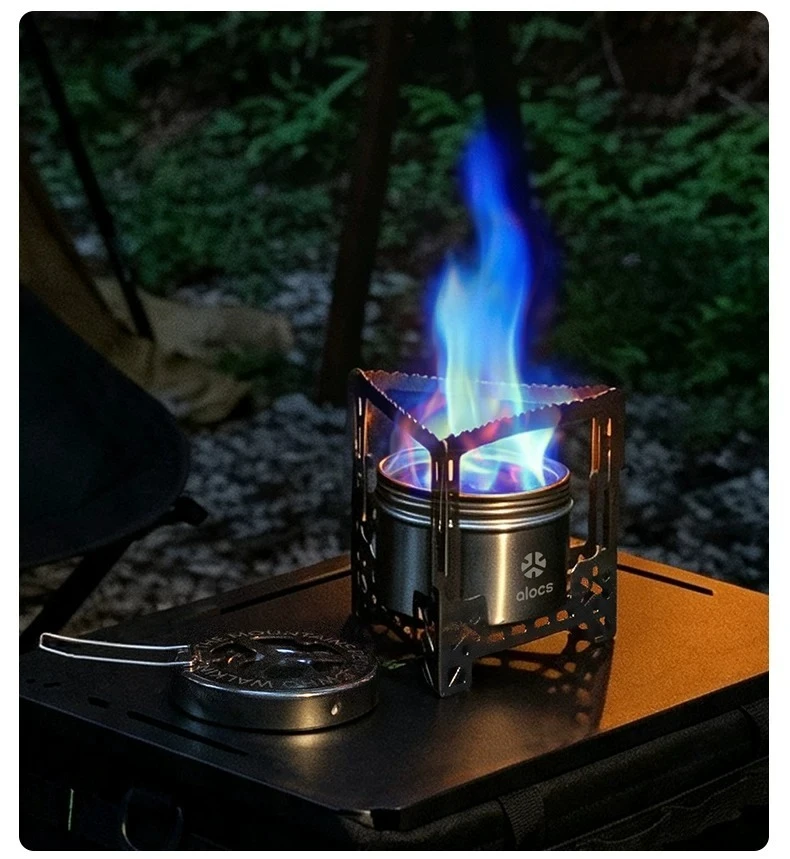 Alocs Outdoor-Camping, Picknick, Drehflammen-Alkoholkocher, Alkoholkocher zum Braten – Detail 20