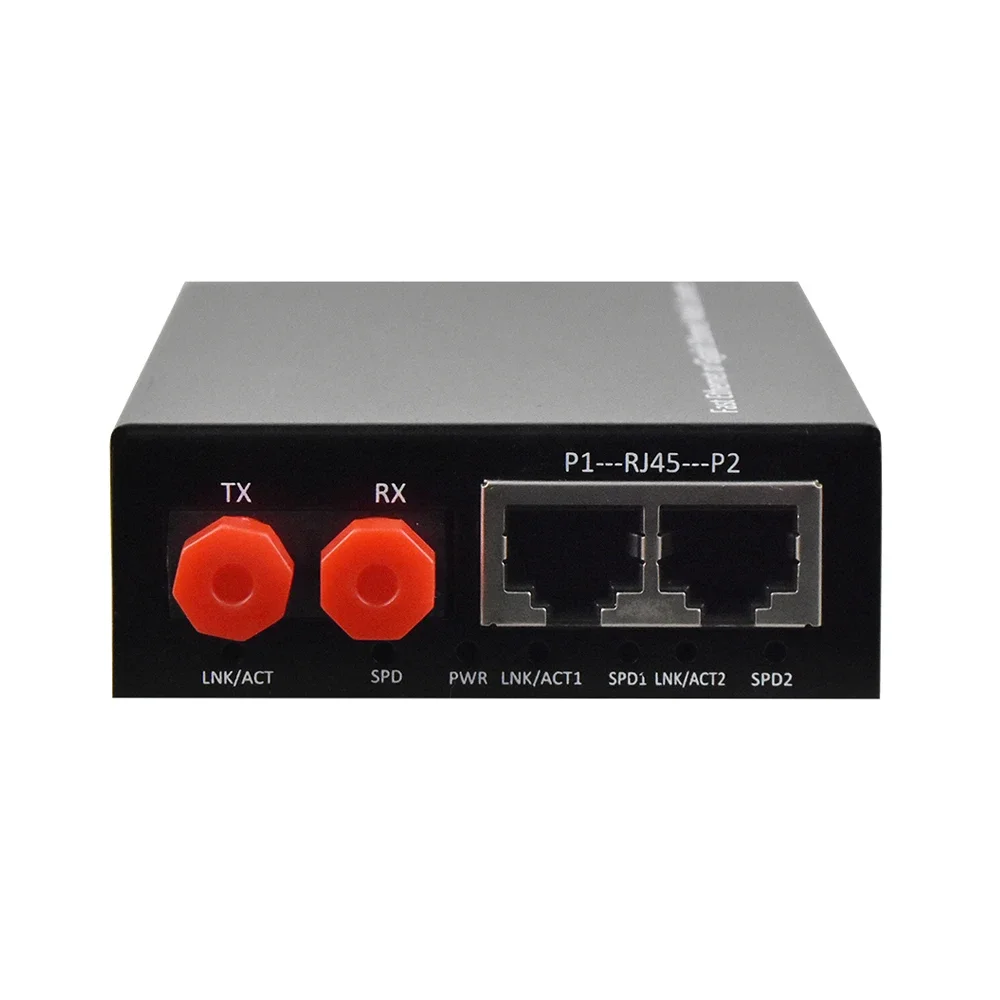 2 Ports 100M Ethernet To Fiber Optical Converter Fiber Media Converter