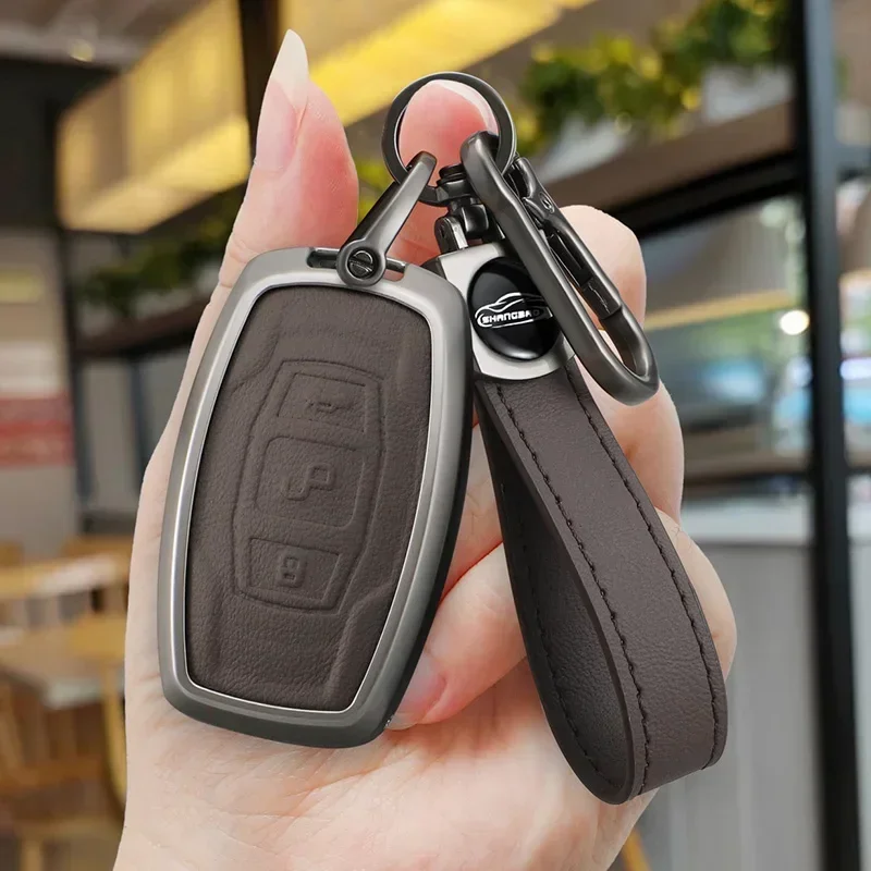 

Alloy Leather Car Remote Key Case Cover Shell Protection Holder For BYD F3 S6 S7 L3 F0 G3 Song MAX G6 Yuan Su Rui Accessories