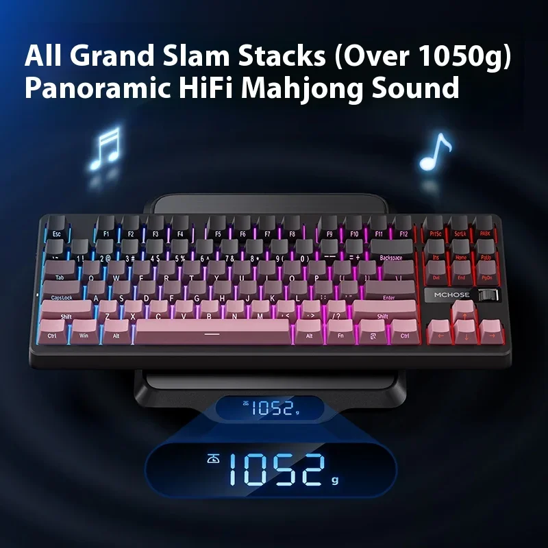 MCHOSE G87 Mechanical Keyboard 3Mode HiFi Dual-Drive Hot Swap Long Battery Life Low Latency Gaming Keyboard Custom PC Accessory
