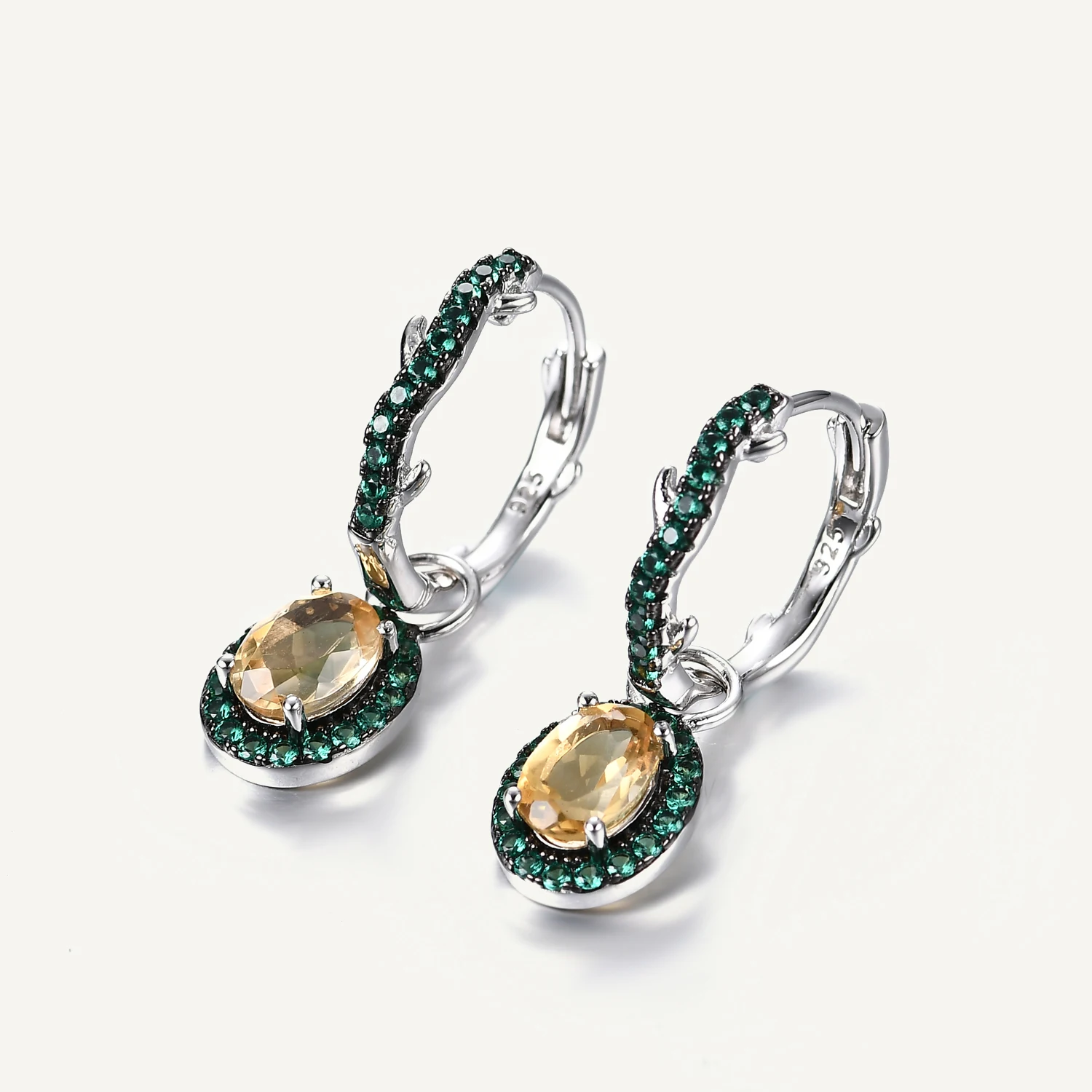 GEM\'S BALLET Christmas Design Amethyst Brambles Gemstone Earrings Sets For Women Solid 925 Sterling Silver Luxury Kite Earring