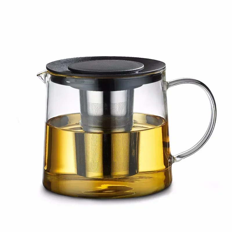 

1500ml large capacity clear Glass teapot Coffee Maker kettle tea pot with stainless steel infuser heated container Chinese tea