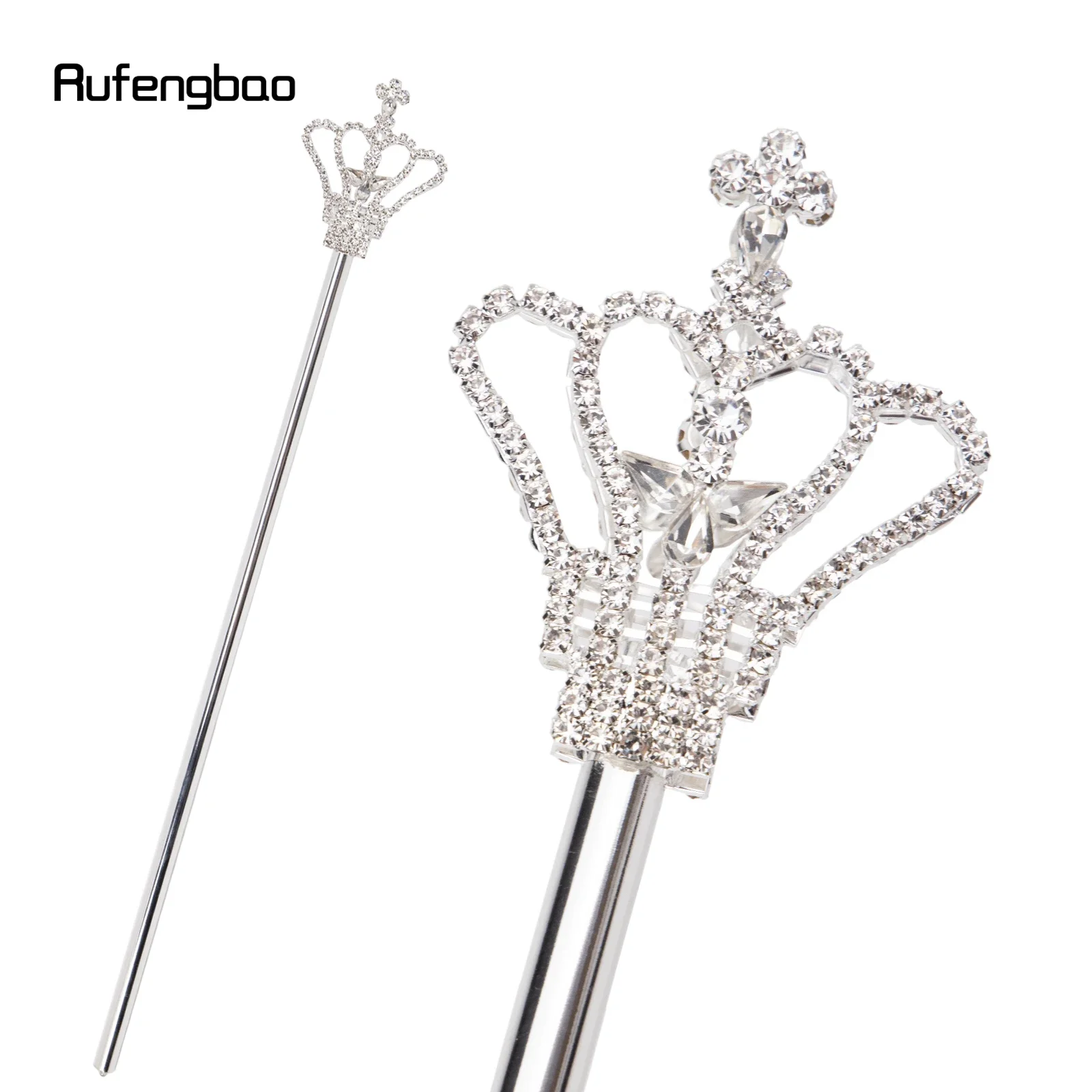 

Silver White Alloy Crown Fairy Wands for Girl Princess Wands for Kids Angel Wand for Party Costume Wedding Birthday Party 48.5cm