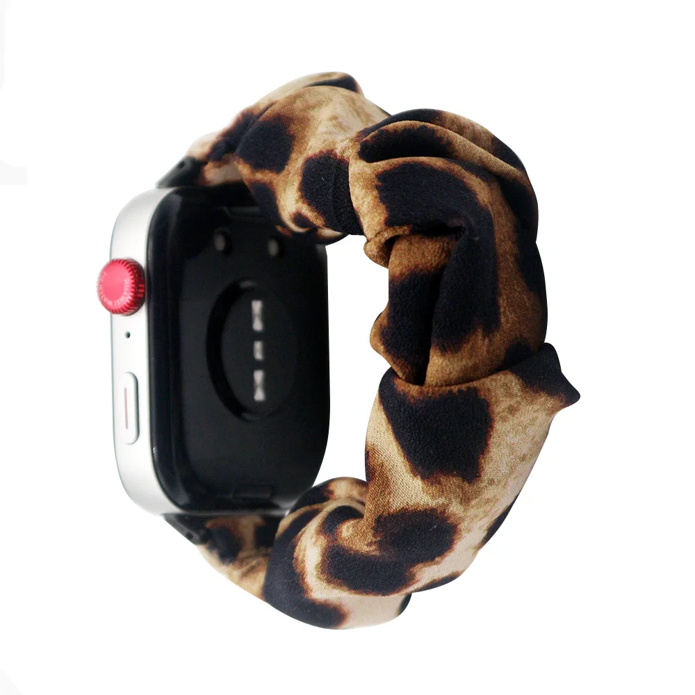 Cinturino per orologio con stampa leopardata per Huawei Fit 3/ Fit 4 Pro/ Fit 4 Cinturino di ricambio per smartwatch Bracciale scrunchie in nylon elastico