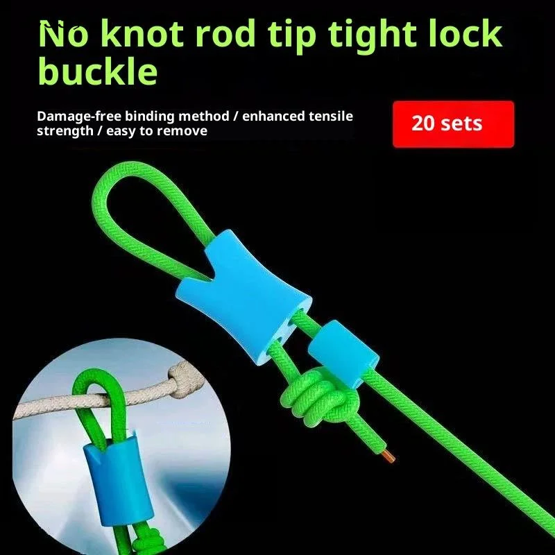 20Sets Fishing Connector Self Locking Rod Knotless Tip Clip Line Guard Secure Grip Time Saving Locking Use For Fishing Rod〔CC33〕