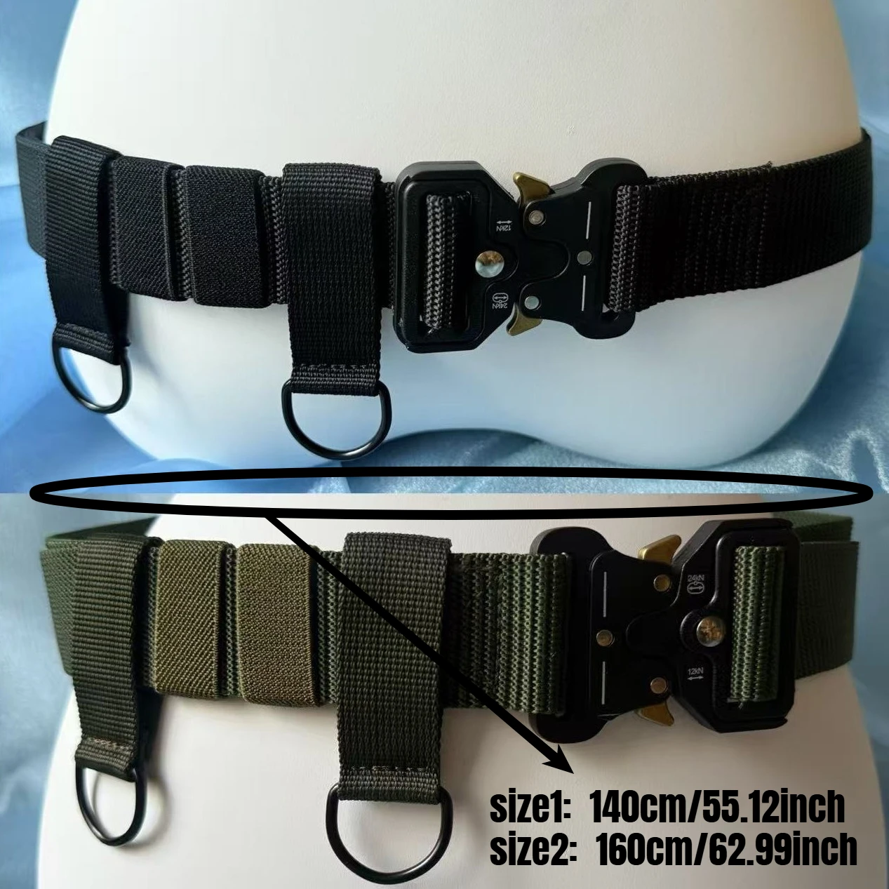 2PCS Big and Tall Men's Belt - heavy duty work belt for big guys Adjustable up to 1.5m for Work and Casual - Perfect for Constru