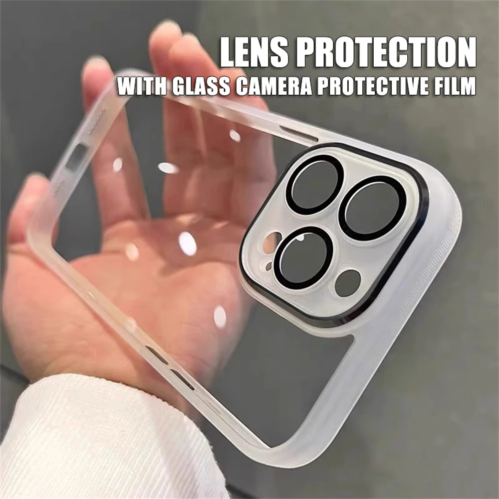Transparente, stoßfeste Schutzhülle mit Linsenschutz für iPhone 18, 17 Pro Max, 16, 15, 14 Plus, 13 Mini, 12, 11 Air, klare, weiche TPU-Hülle