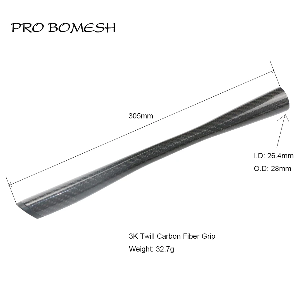 Pro Bomesh 32.7g Taper K Carbon Tube 30.5cm Grip Rod Building Component Handle Rod Repair DIY blank Accessory