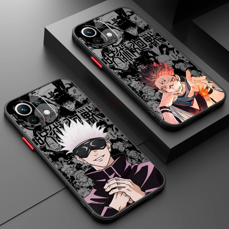 Anime Jujutsu Kaisen Cartoon Frosted Translucent For Xiaomi Mi 13 12 12T 11T 11 11i 10T 10 9T Pro Lite Ultra 5G Cover