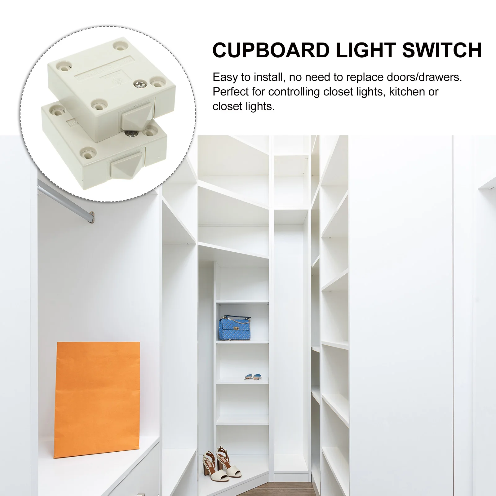 

2pcs Cabinet Switch Door Activated Automatic Control For Closet Cupboard Pantry Touch Lamp Electrical Light Copper Abs