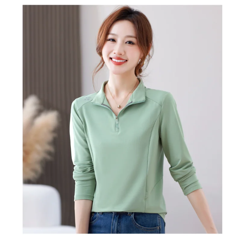 

T-shirt Sports Quick-dry Women's Long-sleeved Outdoor Stand Collar Pullover Top