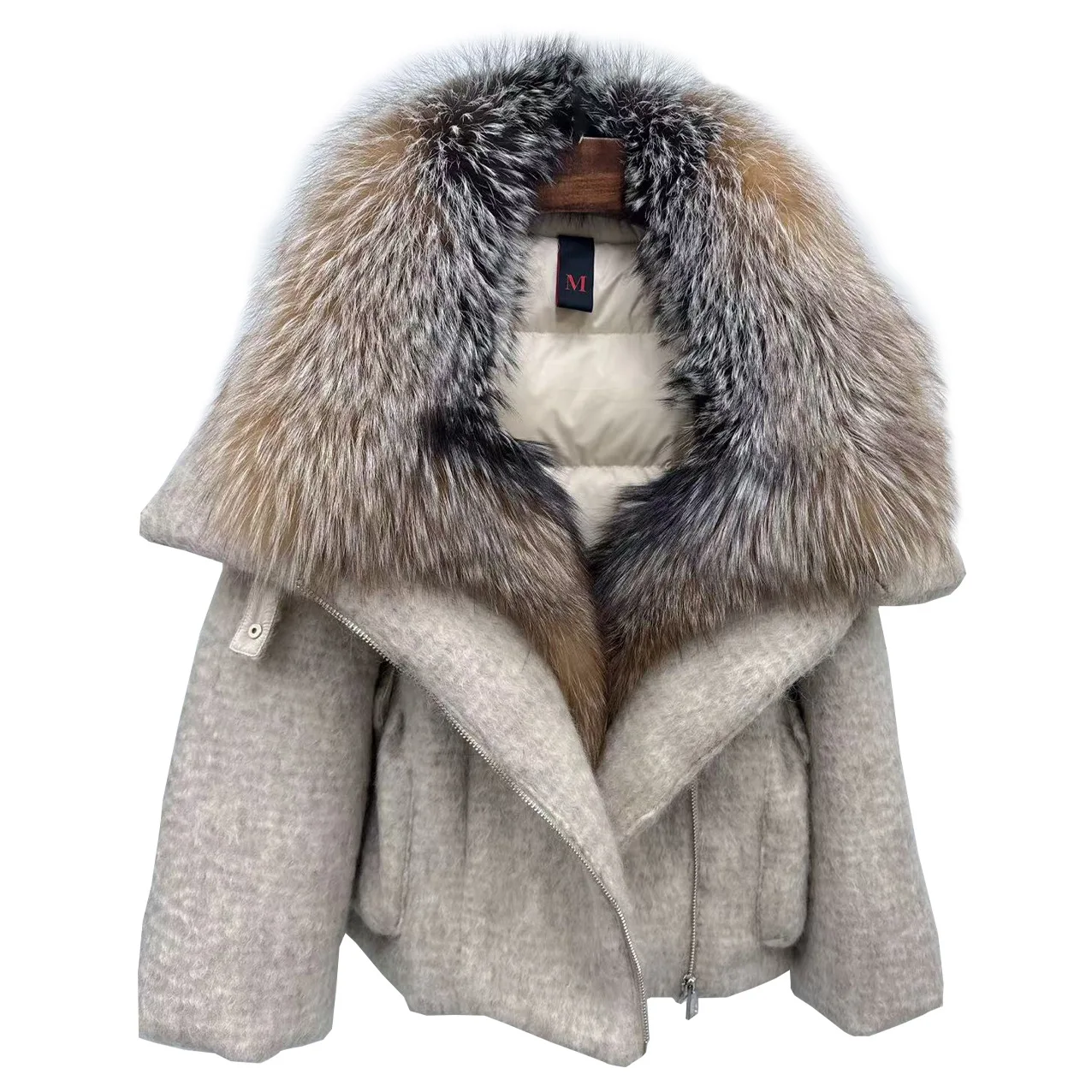 

European goods 2025 new luxury fur fox big fur collar goose down jacket women's fashion European and American street coats