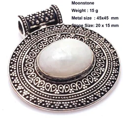 Genuine Moonstone Amethyst Rose Quartz Blue Topaz   Pendant