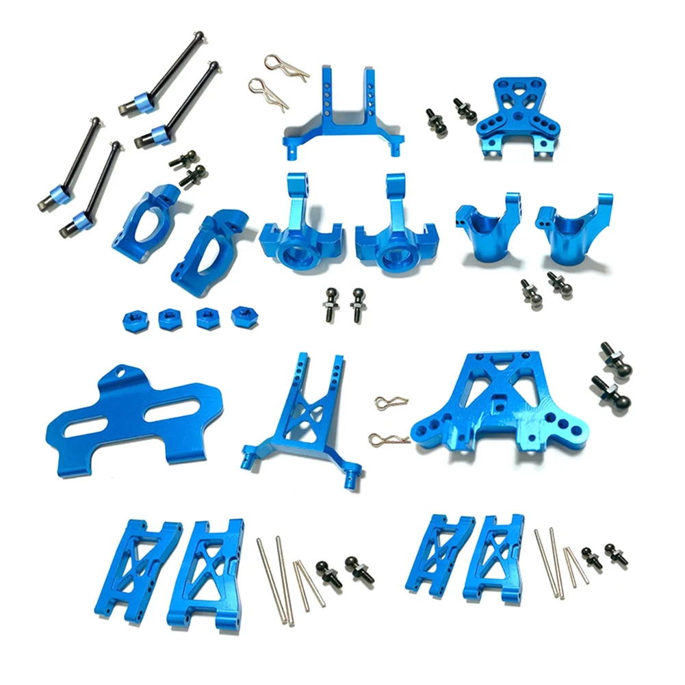 New Metal Upgrade Parts Kit Caster Block Steering Blocks Suspension Arm for Traxxas LaTrax Teton 1/18 RC Car Blue