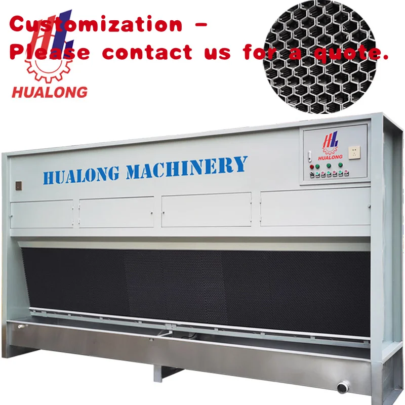 custom.HUALONG Machinery Environmental Dusting Cabinet Booth Stone Wall Wet Dust Extractor Collector Curtain Wor