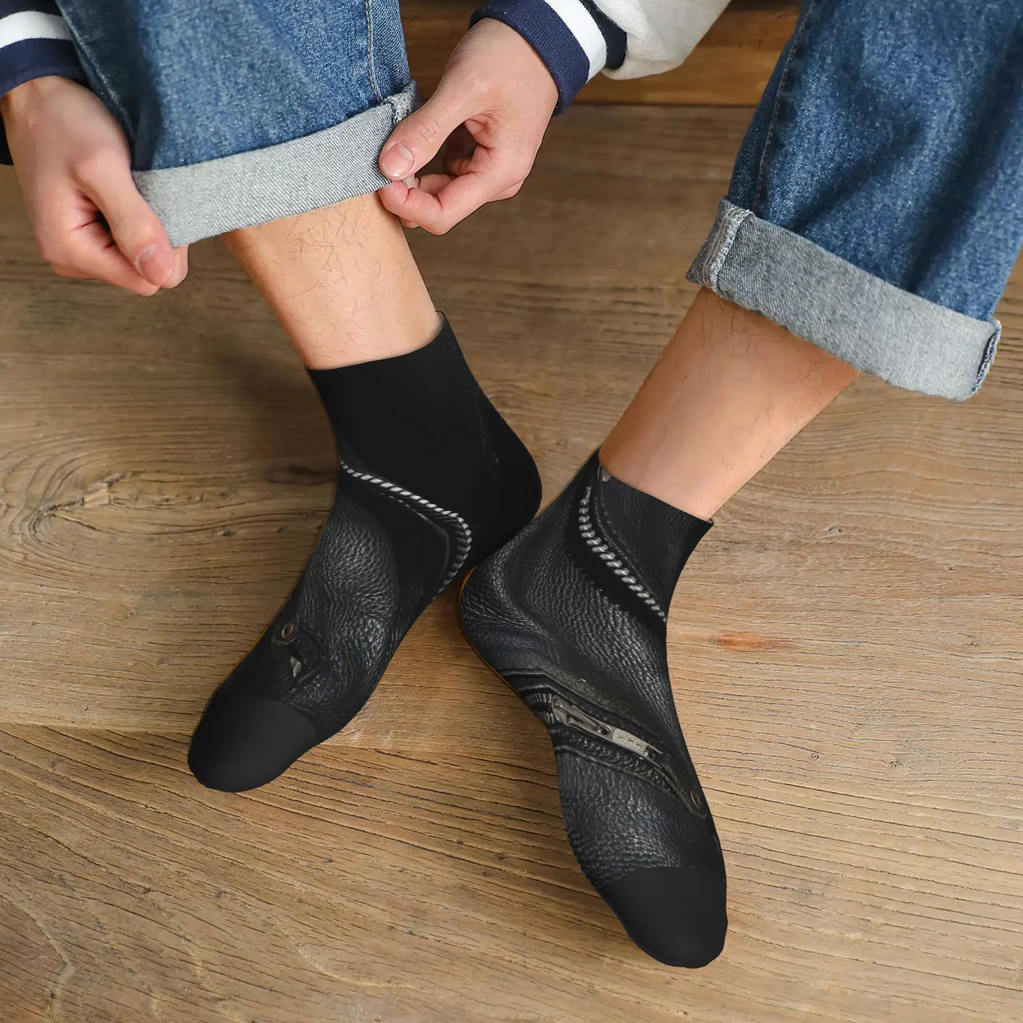 

Всесезонные кожаные носки Harajuku, высококачественные носки для экипажа, чулки в стиле хип-хоп для мужчин и женщин, подарки