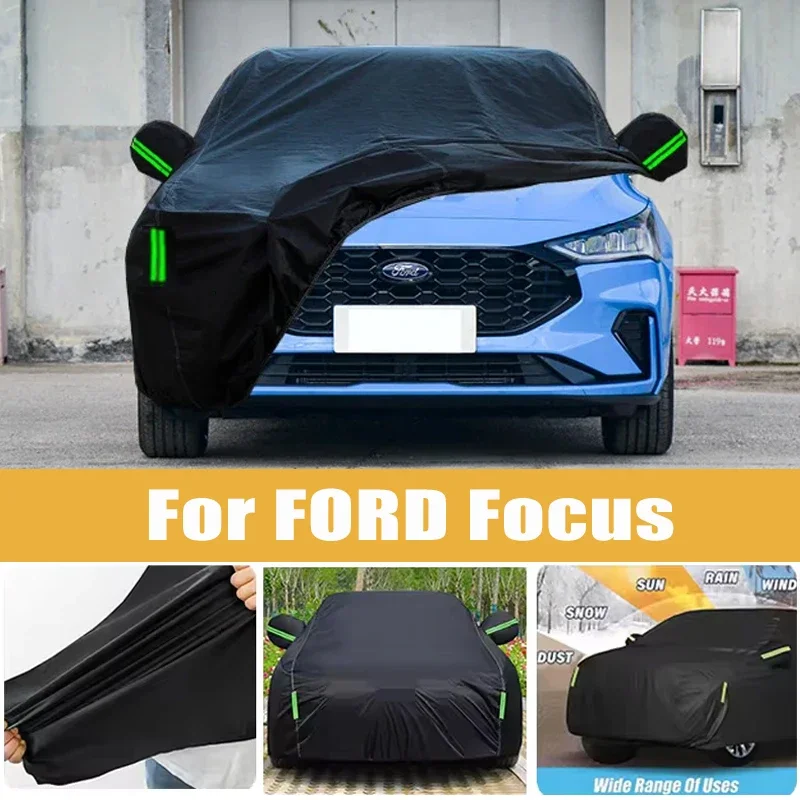 

For FORD Focus Full Car Cover Four Seasons Universal Outdoor Sun Anti UV Rain Snow Dust Protection Oxford Cloth Car Accessories