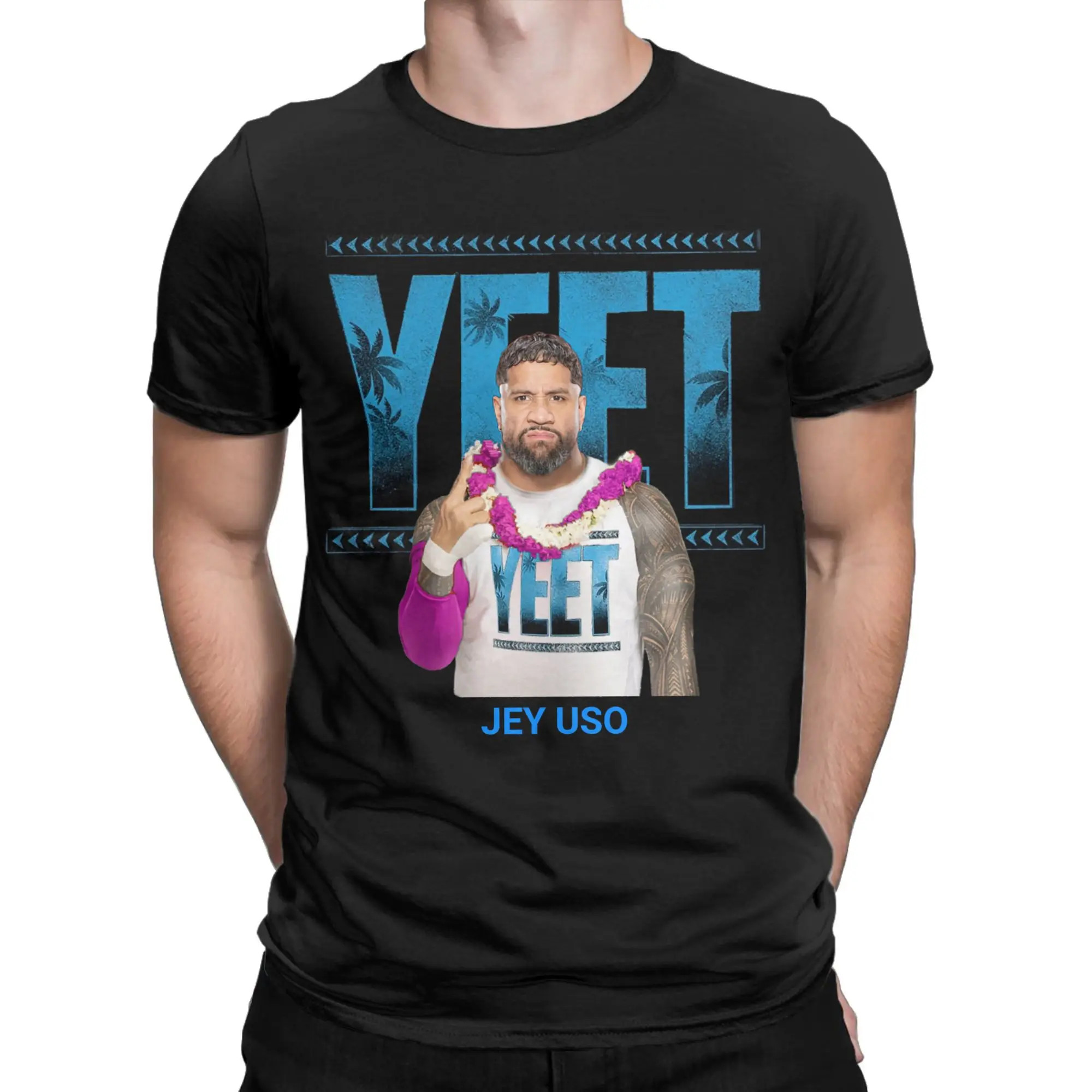 Jey Uso Yeet Abdul Jalil Wrestling T-Shirts for Men Women  Vintage 100% Cotton Tees Round Neck Short Sleeve T Shirt Clothing