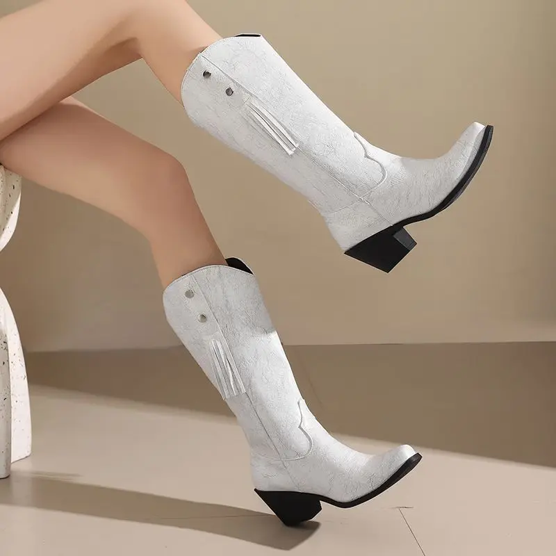 

Girseaby 2024, женские ботинки с кисточками, широкие ботинки без шнуровки на блочном каблуке 6 см, размер US14 43 44 45, повседневные ботильоны для отдыха