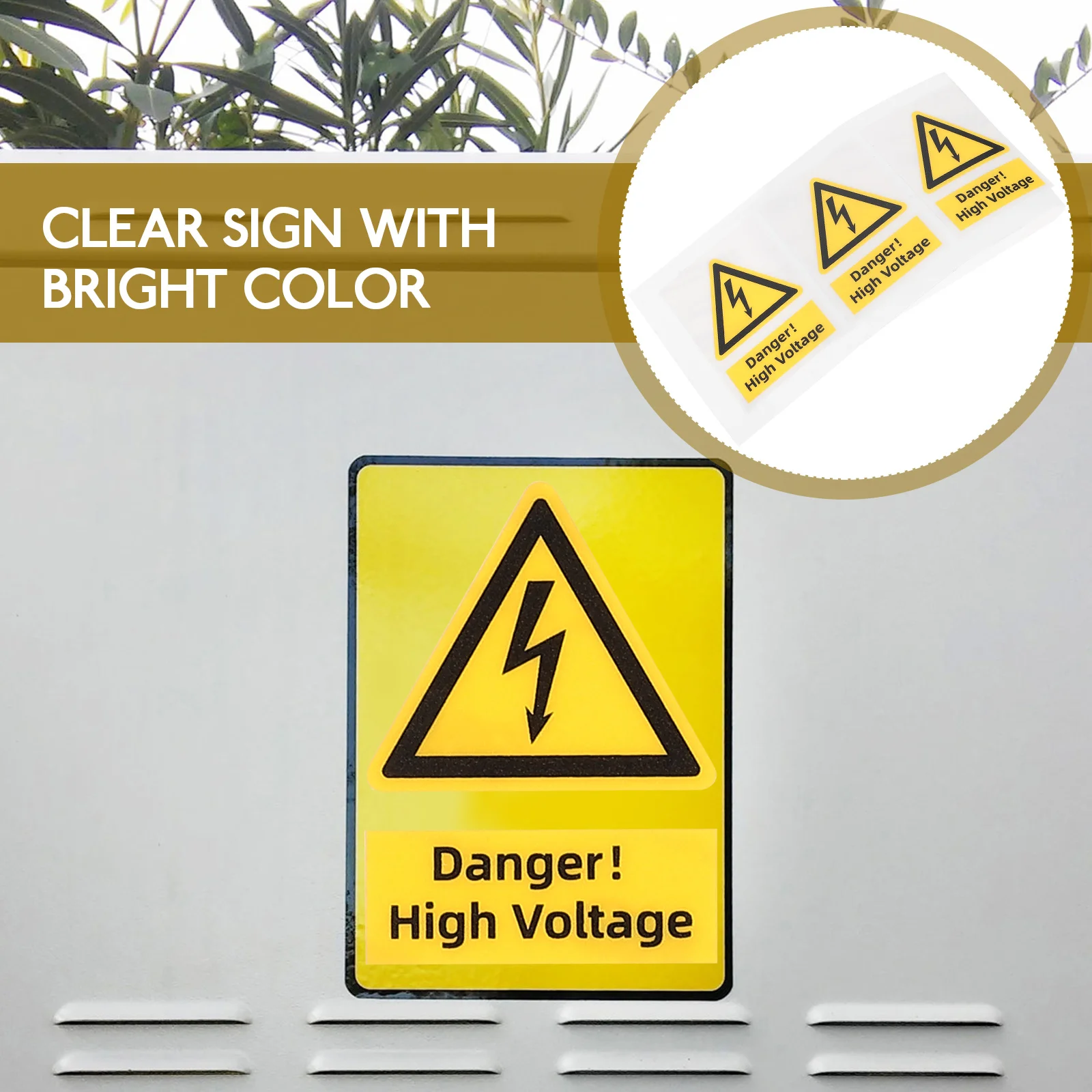 5 Pcs High Voltage Warning Label Sign Stickers Electrical Panel Caution Safety Signs Labels