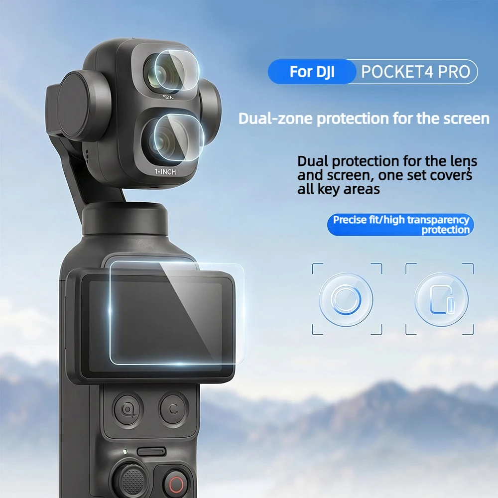 Tempered Glass Screen Protector for DJI Pocket 4P Anti‑Scratch HD Anti‑Fingerprint Camera Protective Film Accessories