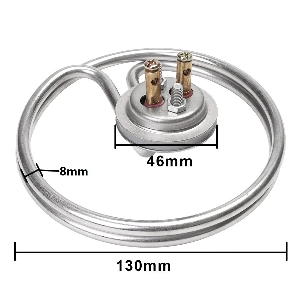 DERNORD Round Shaped Heating Tube Stainless Steel 304 Electric Water Heater 220v 3kw for Towel Cart